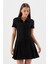Süet Mini Elbise Sıyah 1