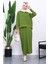 Yeşil Gömlek Yaka Triko Etekli Takım 3