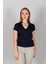 Kadın V Kesim Hakim Yaka Kısa Kollu T-Shirt 1