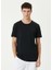 Unisex Basic Bisiklet Yaka Regular T-Shirt - Siyah 1