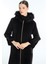 Kürk Kapüşonlu Fermuarlı Manto 2