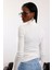 Ekru Dik Yaka Çıtçıtlı Bluz 251054 6