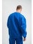 Uzun Kol Bisiklet Yaka Basic Sweatshirt - Mavi 7
