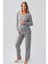 Uzun Kollu Ajurlu Düğmeli Esnek Pamuklu Hamile Pijama Takım 18214 1