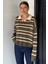 Kadın Çizgili Triko Kazak P-00019020 1