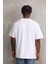 Unisex Baskılı Oversize T-Shirt - Beyaz 2