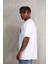 Unisex Baskılı Oversize T-Shirt - Beyaz 5
