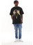 Unisex Baskılı Oversize T-Shirt - Siyah 6