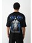 Unisex Baskılı Oversize T-Shirt - Siyah 1
