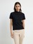 Boğazlı Kısa Kol Triko Bluz Siyah 11544535001 1