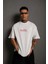 Erkek Oversize Tişört – Beyaz 24/1 Penye Kumaş, Bisiklet Yaka, Ön & Arka Baskılı, Streetwear Tarzı Rahat Büyük Kalıp T-Shirt- Beyaz 2