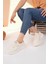 Yexo Premium Süper Ortopedik Bağcıklı Bej Kadın Sneaker 1