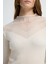 Şeffaf Örgülü Triko Kazak Ekru 13945302000 2