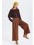 Pilili Loose Fit Kumaş Pantolon Kahverengi 1