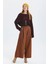 Pilili Loose Fit Kumaş Pantolon Kahverengi 3