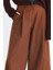 Pilili Loose Fit Kumaş Pantolon Kahverengi 6