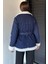 Kadın Bel Kuşaklı Içi Peluş Jean Kot Ceket P-00018968 4