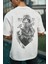Unisex Baskılı Oversize T-Shirt - Beyaz 6