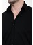 Düz Siyah Slim Fit Çıtçıtlı Erkek Gömlek Pantolon Takım 2