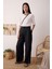 Pileli Basic Keten Pantolon Siyah 5