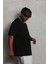 Unisex Oversize Baskılı Bisiklet Yaka T-Shirt - Siyah 3