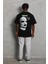Unisex Oversize Baskılı Bisiklet Yaka T-Shirt - Siyah 6