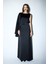 Asimetrik Saten Elbise Siyah 12445957000 1