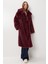 Uzun Suni Kürk Kaban LFG0169 Bordo 4