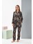 Kadın Siyah/leopar Pijama Takım - 28039R 1