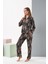 Kadın Siyah/leopar Pijama Takım - 28039R 3