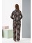 Kadın Siyah/leopar Pijama Takım - 28039R 5