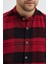 Regular Fit Flanel Flam Dokulu Cepsiz Hakim Yaka Erkek Gömlek 4