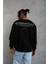 Erkek Oversize Sweatshirt - Siyah Renk | Ön ve Sırt Baskılı, Üç Iplik Içi Pamuklu Kumaş, Rahat Kalıp, Ribanalı Kışlık Sweat | Winagain Polizei Serisi - Siyah 2