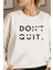 Kadın Şardonlu Slogan Baskılı Oversize Sweatshirt 1
