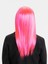 Şeker Pembesi Koyu Pembe Renk Uzun Düz Parti Peruğu (5067) 2