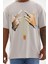 Unisex Baskılı Oversize T-Shirt - Gri 1