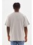 Unisex Baskılı Oversize T-Shirt - Gri 2
