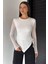 Kadın Yan Büzgü Detaylı Kollar Tüllü Likralı Bluz P-00018735 2