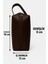 Dopp Kit Suni Deri Organizer Aksesuar Şık Tasarım Unisex El Çantası Kahverengi 4