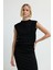 Kolsuz Desenli Triko Bluz Siyah 11545373000 5