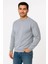 Erkek Üç Iplik Düz Bisiklet Yaka Sweatshirt - Gri 2