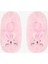 Pembe Kız Çocuk Rabbit Tavşan Nakışlı Aksesuarlı Kaymaz Tabanlı Ev Çetiği 5