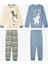 Erkek Çocuk Farm Friends İnek Desenli Pamuklu Uzun Kollu 2'li Pijama Takımı 19