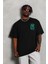 Unisex Oversize Baskılı Bisiklet Yaka T-Shirt - Siyah 2