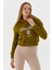 Kapüşonlu Kısa Sweatshirt Olıve 1