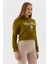 Kapüşonlu Kısa Sweatshirt Olıve 4
