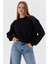 Omuzları Taşlı Sweatshirt Sıyah 2
