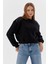 Omuzları Taşlı Sweatshirt Sıyah 3