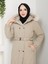 Kadın Ince Dolgulu Uzun Nova Kumaş Çıt Çıtlı Mont Kaban 1174 7
