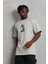 Unisex Oversize Baskılı Bisiklet Yaka T-Shirt - Gri 2